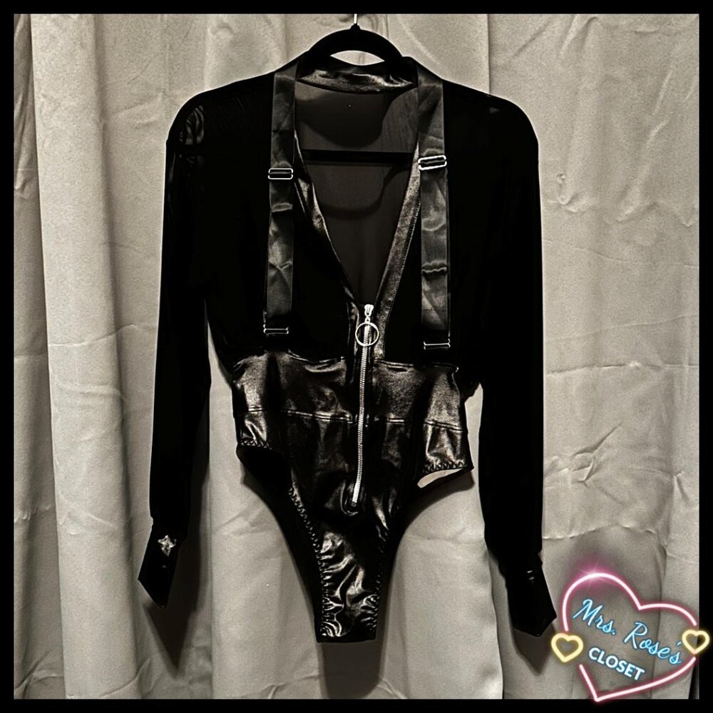 Black Long Sleeved NOT Fonda Playsuit Size Medium